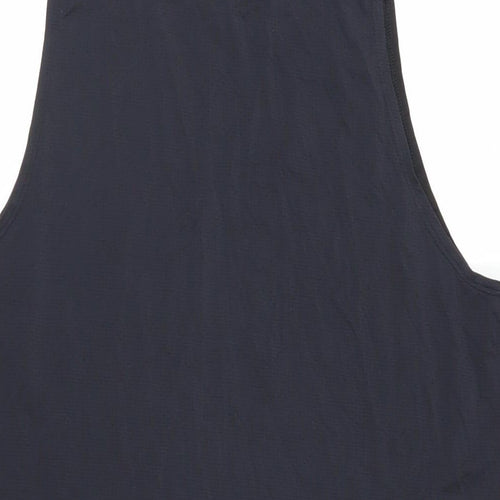 DOMYOS Mens Black Polyester Basic Tank Size M Crew Neck Pullover - Gym Workout Running