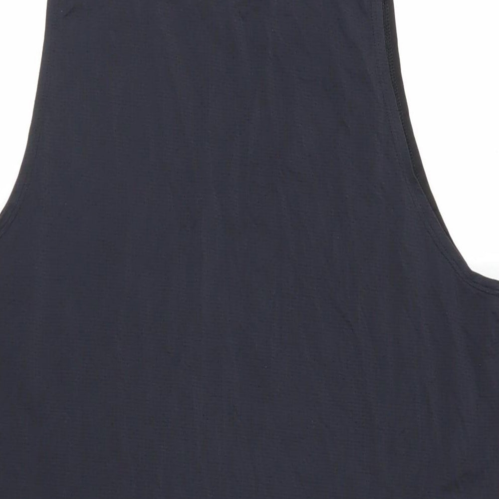 DOMYOS Mens Black Polyester Basic Tank Size M Crew Neck Pullover - Gym Workout Running