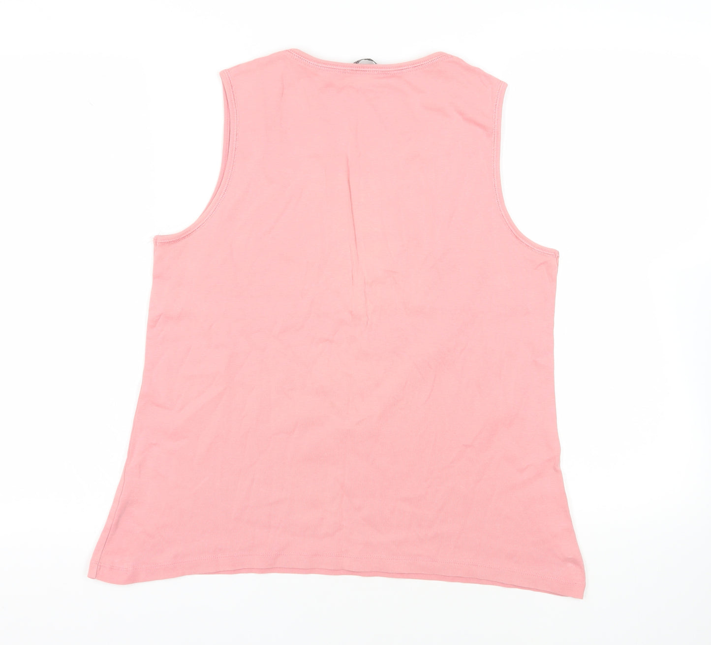 Bonmarché Womens Pink Cotton Basic Tank Size 20 Square Neck