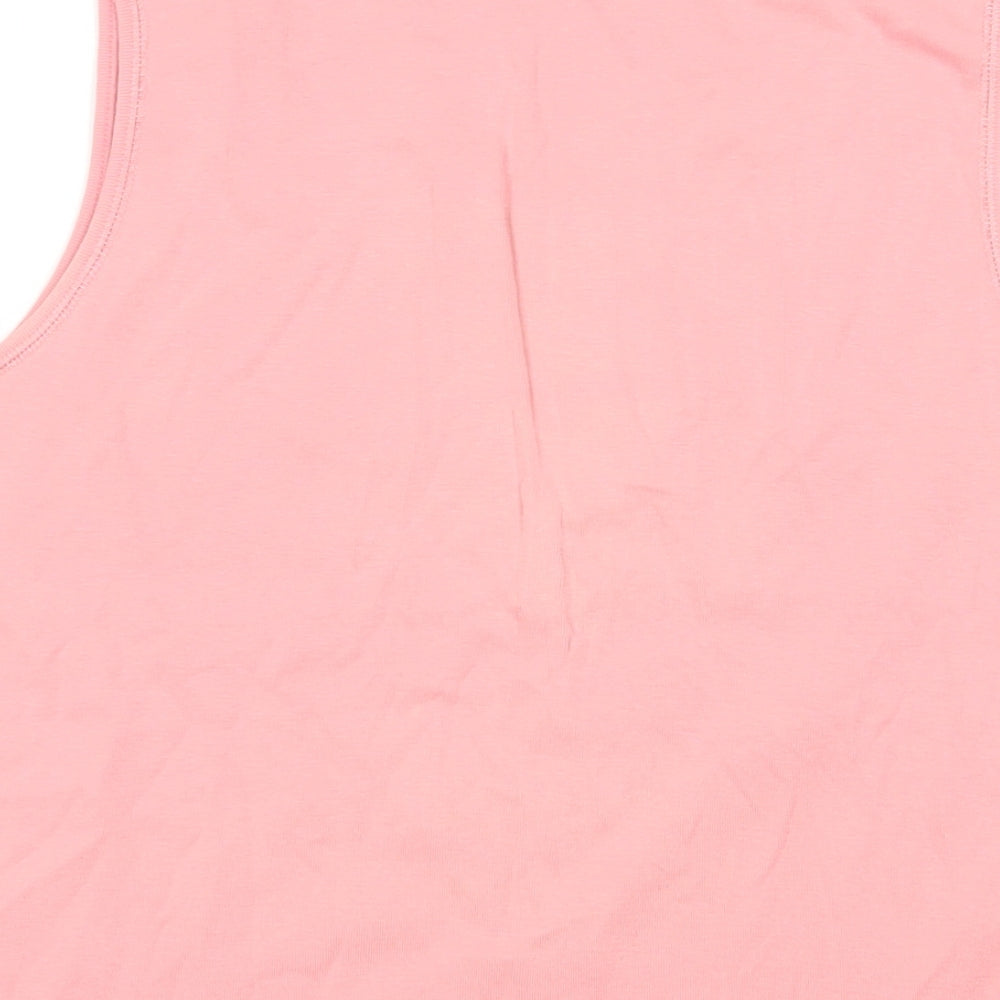 Bonmarché Womens Pink Cotton Basic Tank Size 20 Square Neck