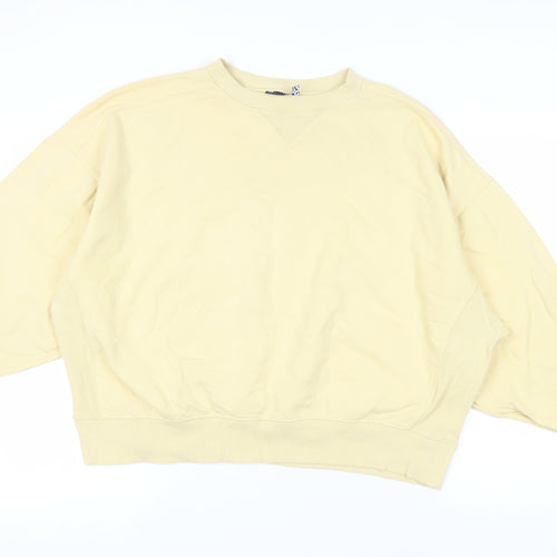 ASOS Womens Yellow Cotton Pullover Sweatshirt Size 8 Pullover - Oversized