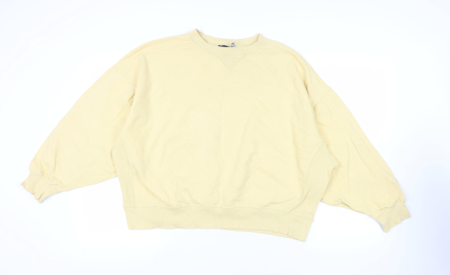 ASOS Womens Yellow Cotton Pullover Sweatshirt Size 8 Pullover - Oversized