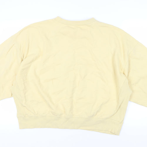 ASOS Womens Yellow Cotton Pullover Sweatshirt Size 8 Pullover - Oversized