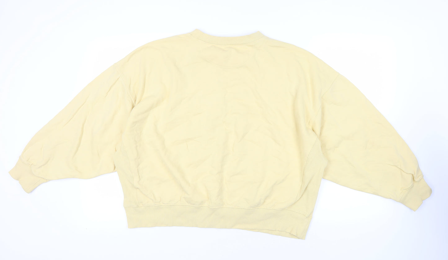 ASOS Womens Yellow Cotton Pullover Sweatshirt Size 8 Pullover - Oversized