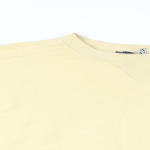 ASOS Womens Yellow Cotton Pullover Sweatshirt Size 8 Pullover - Oversized