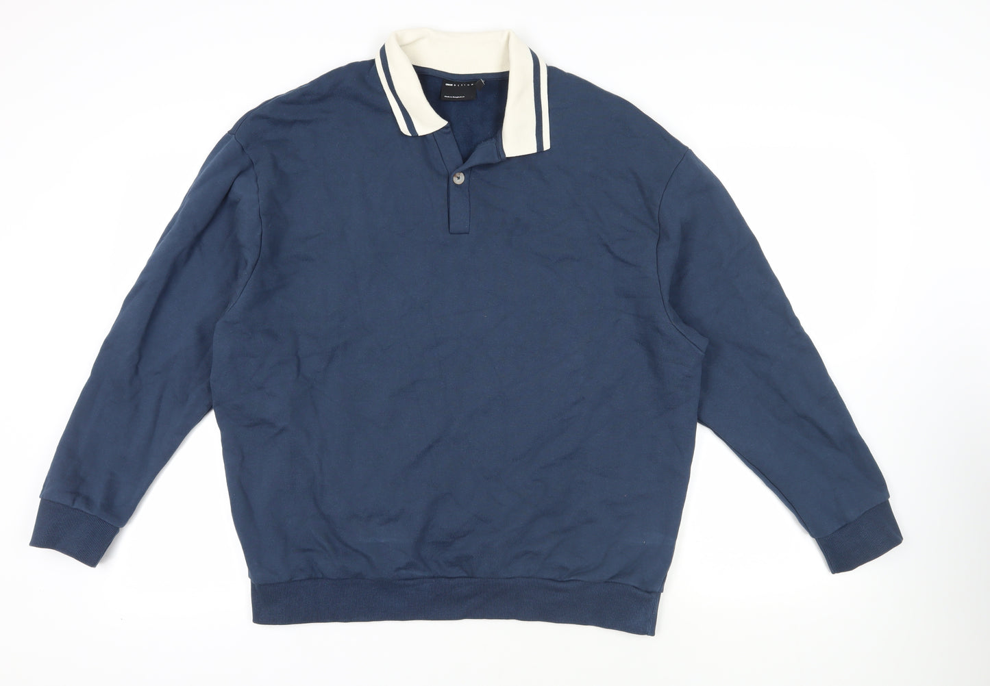 ASOS Mens Blue Cotton Pullover Sweatshirt Size L