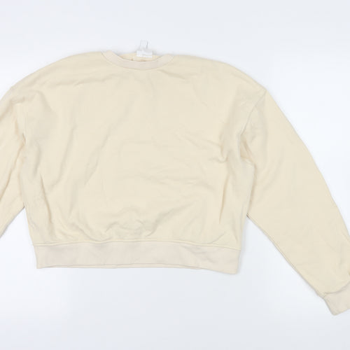 Divided by H&M Womens Ivory Cotton Pullover Sweatshirt Size S Pullover