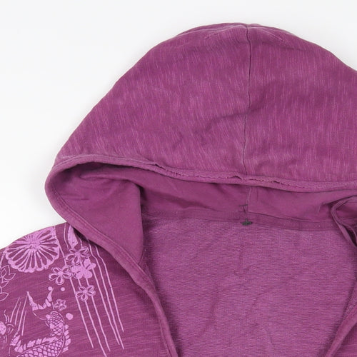 NEXT Womens Purple Cotton Pullover Hoodie Size 14 Pullover - Floral Detail