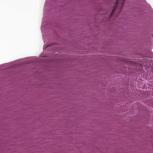 NEXT Womens Purple Cotton Pullover Hoodie Size 14 Pullover - Floral Detail