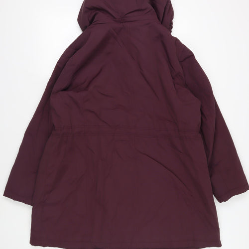 Marks and Spencer Womens Purple Parka Coat Size XL Zip - Hooded