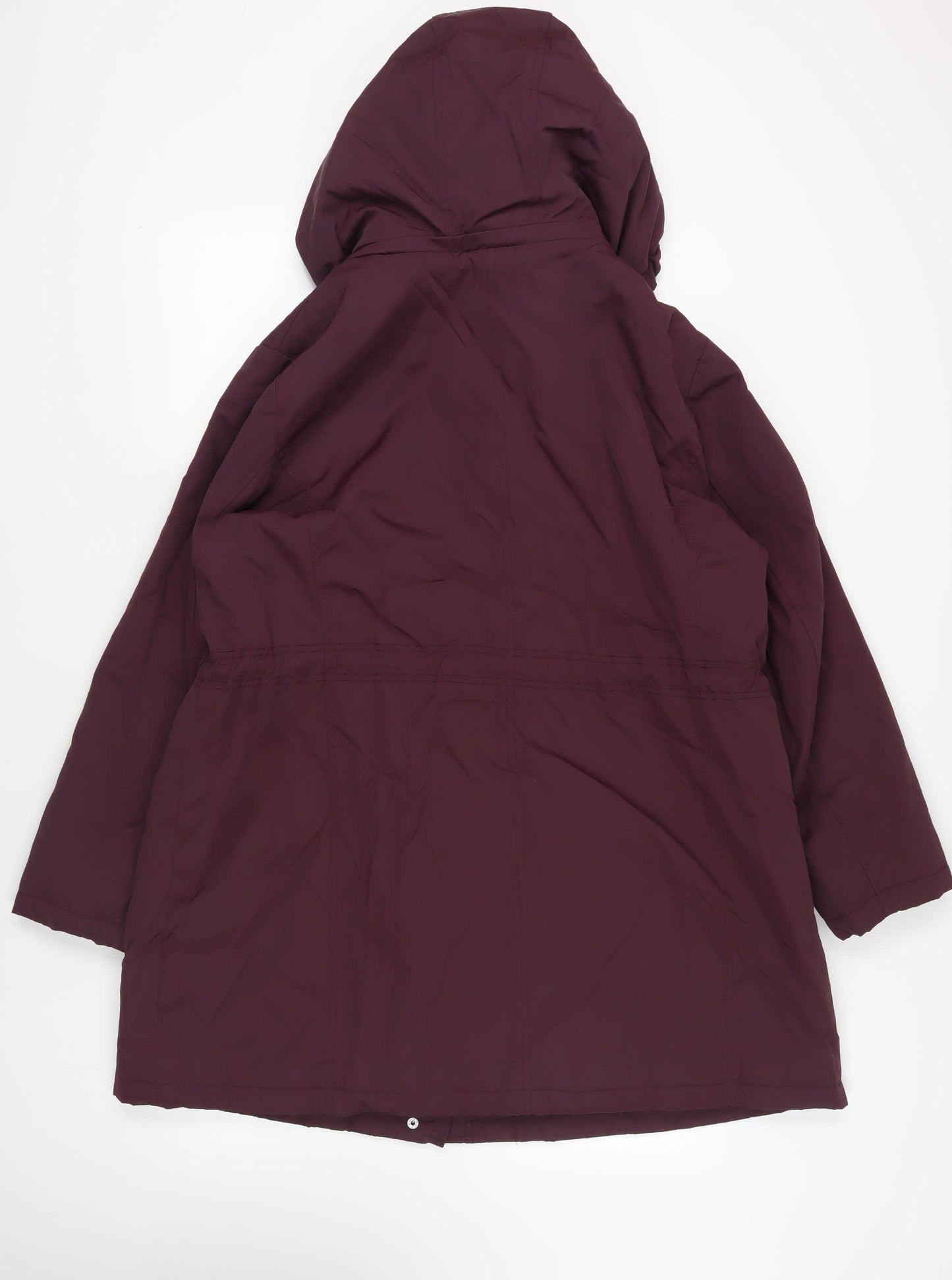 Marks and Spencer Womens Purple Parka Coat Size XL Zip - Hooded