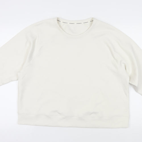 GOODMOVE Womens White Viscose Pullover Sweatshirt Size 20 Pullover