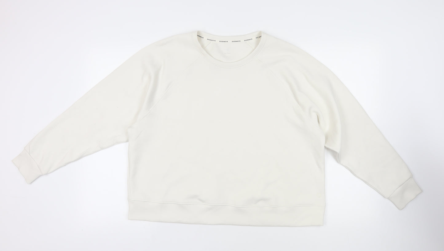 GOODMOVE Womens White Viscose Pullover Sweatshirt Size 20 Pullover