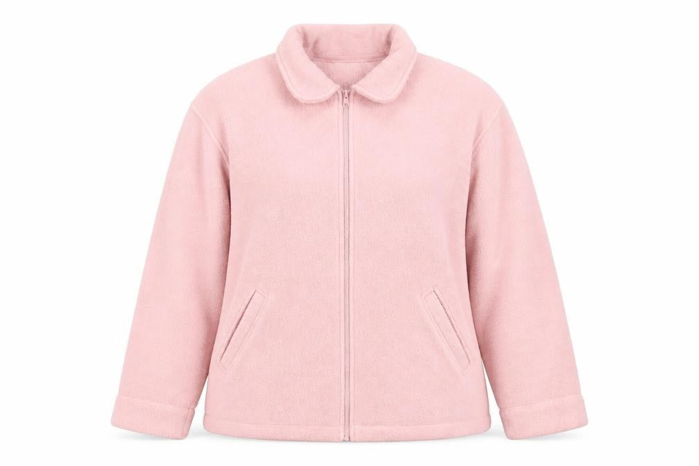 Front view of Bonmarché women’s pink jacket, size S, zip