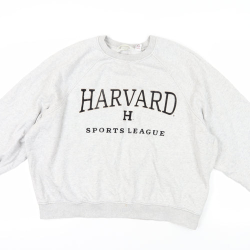 H&M Womens Grey Cotton Pullover Sweatshirt Size M Pullover - Harvard