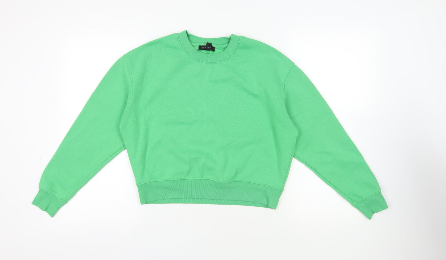 New Look Womens Green Cotton Pullover Sweatshirt Size S Pullover