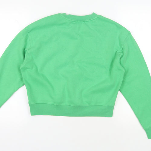 New Look Womens Green Cotton Pullover Sweatshirt Size S Pullover