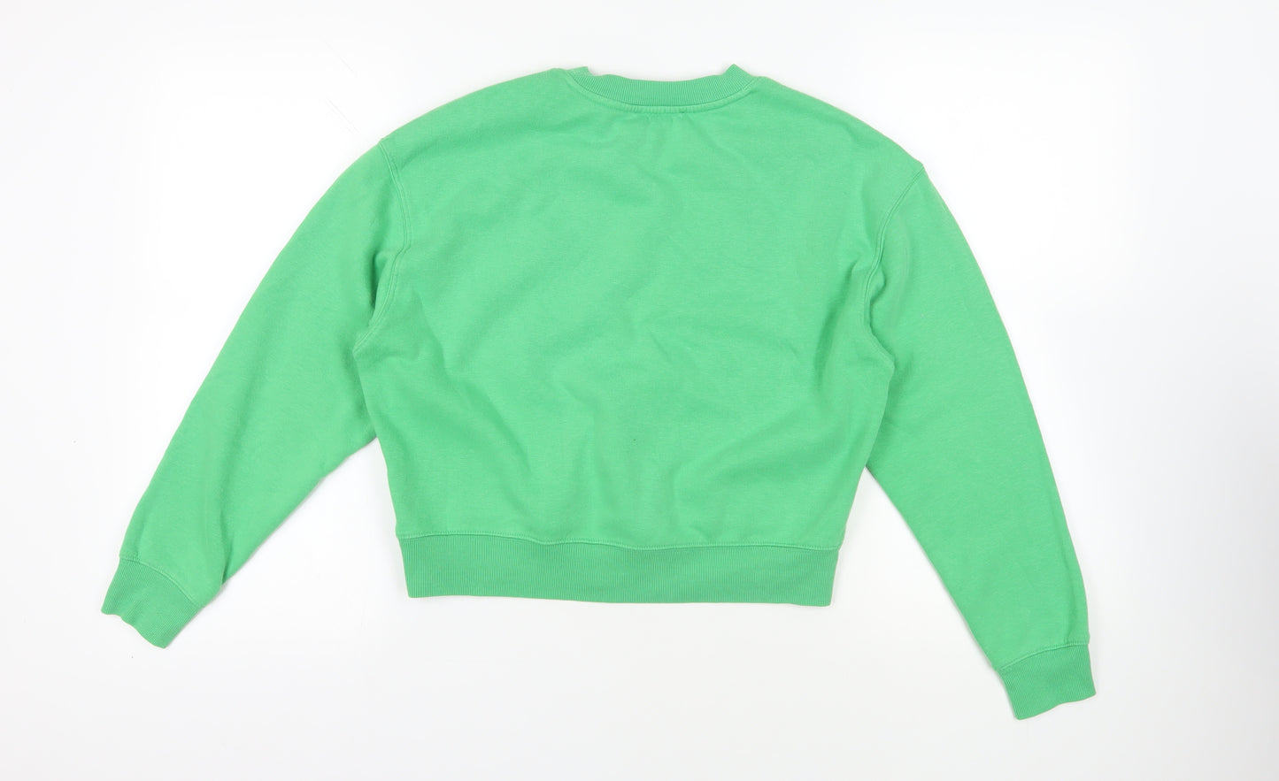 New Look Womens Green Cotton Pullover Sweatshirt Size S Pullover