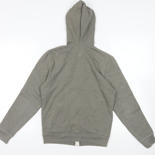 Topman Mens Grey Cotton Full Zip Hoodie Size XS - Pockets