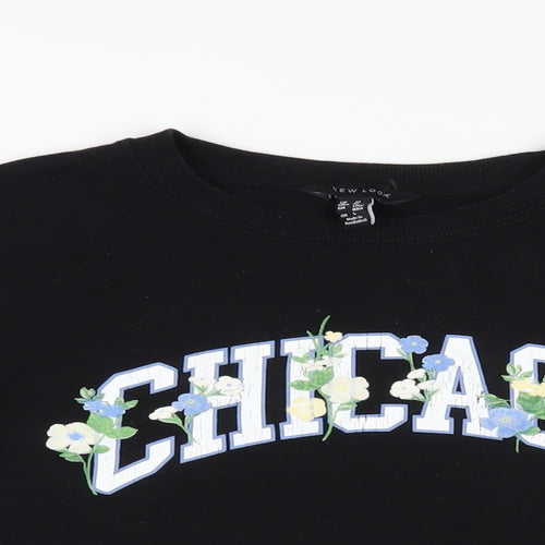 New Look Womens Black Cotton Pullover Sweatshirt Size M Pullover - Chicago