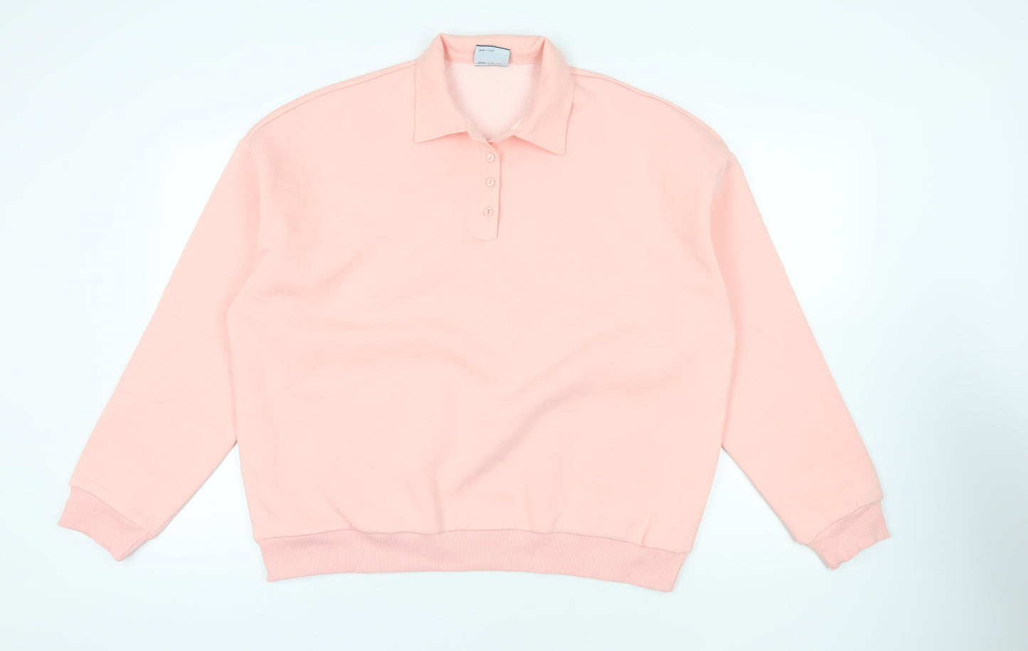 ASOS Womens Pink Cotton Pullover Sweatshirt Size 18 Button