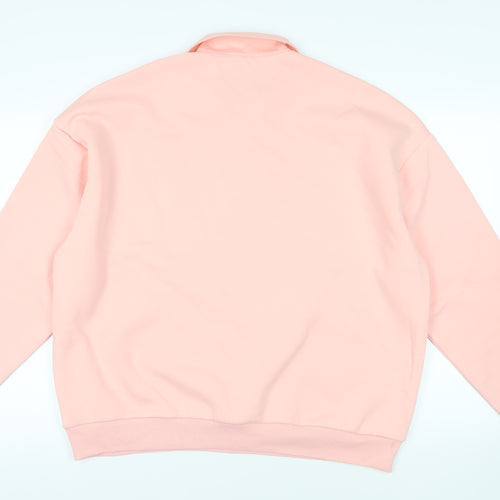 ASOS Womens Pink Cotton Pullover Sweatshirt Size 18 Button