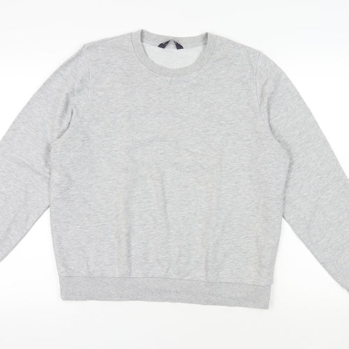 Marks and Spencer Womens Grey Cotton Pullover Sweatshirt Size 14 Pullover