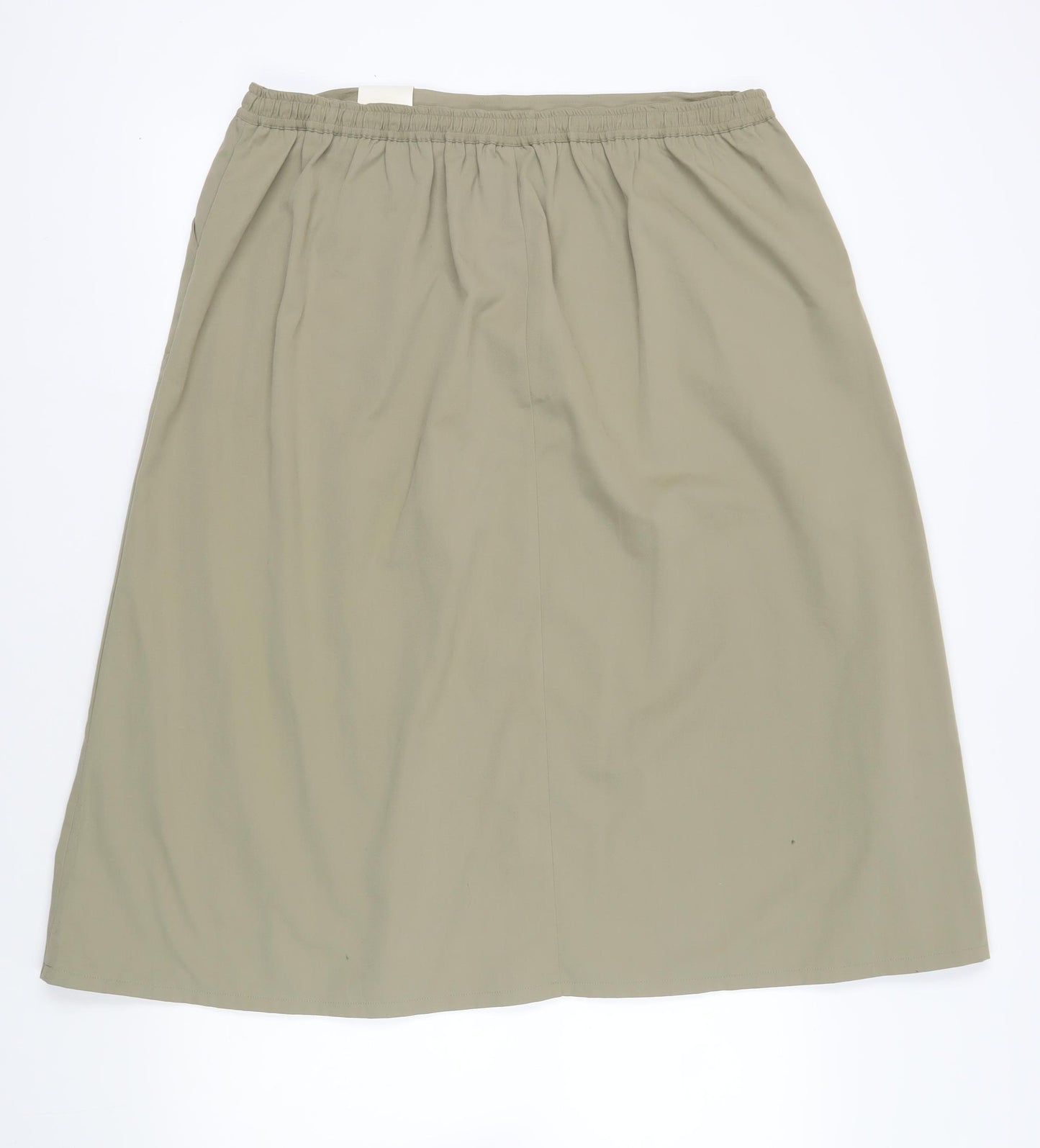 Bonmarché Womens Green Polyester A-Line Skirt Size 20 Drawstring - Pockets