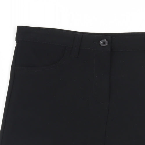 NEXT Womens Black Polyacrylate Fibre A-Line Skirt Size 10 Zip - Pockets