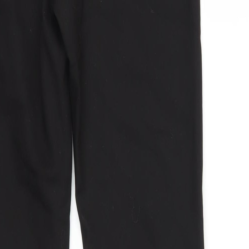 Zara Womens Black Cotton Trousers Size M L29 in Regular Zip - Zip Detail