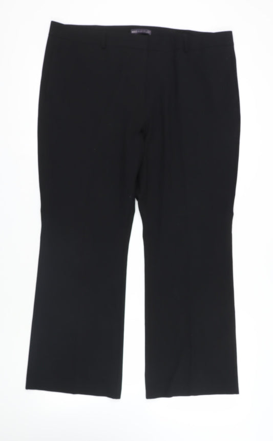 Marks and Spencer Womens Black Polyester Dress Pants Trousers Size 20 L31 in Regular Zip