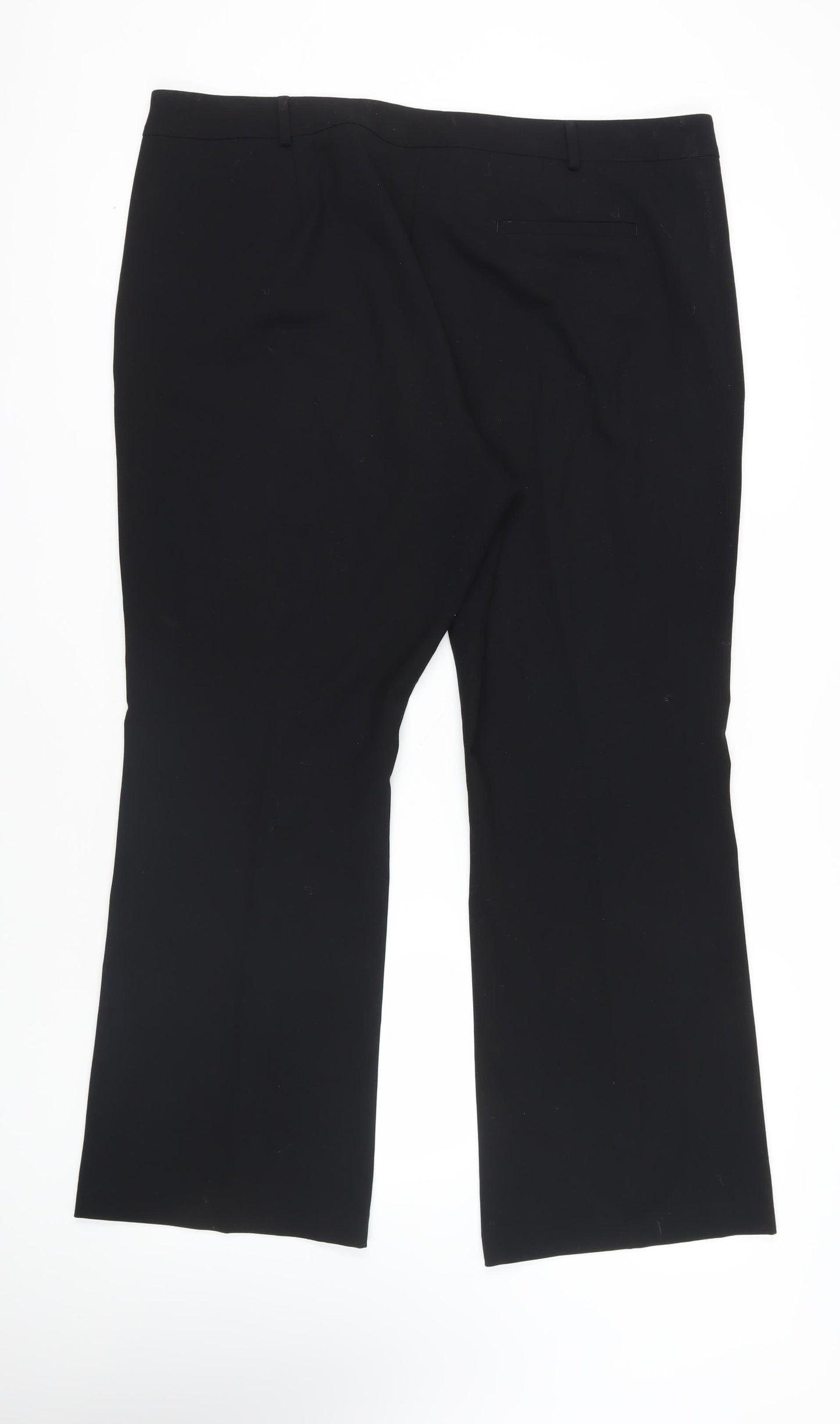 Marks and Spencer Womens Black Polyester Dress Pants Trousers Size 20 L31 in Regular Zip