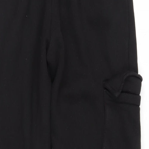 Boohoo Womens Black Cotton Jogger Trousers Size S L28 in Regular Drawstring - Elasticated Waist Cargo