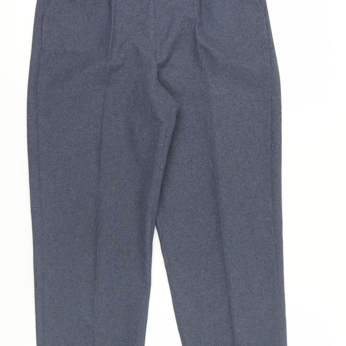 Bonmarché Womens Blue Polyester Trousers Size 12 L25 in Regular - Elasticated Waist