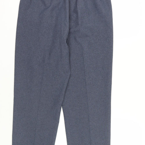 Bonmarché Womens Blue Polyester Trousers Size 12 L25 in Regular - Elasticated Waist