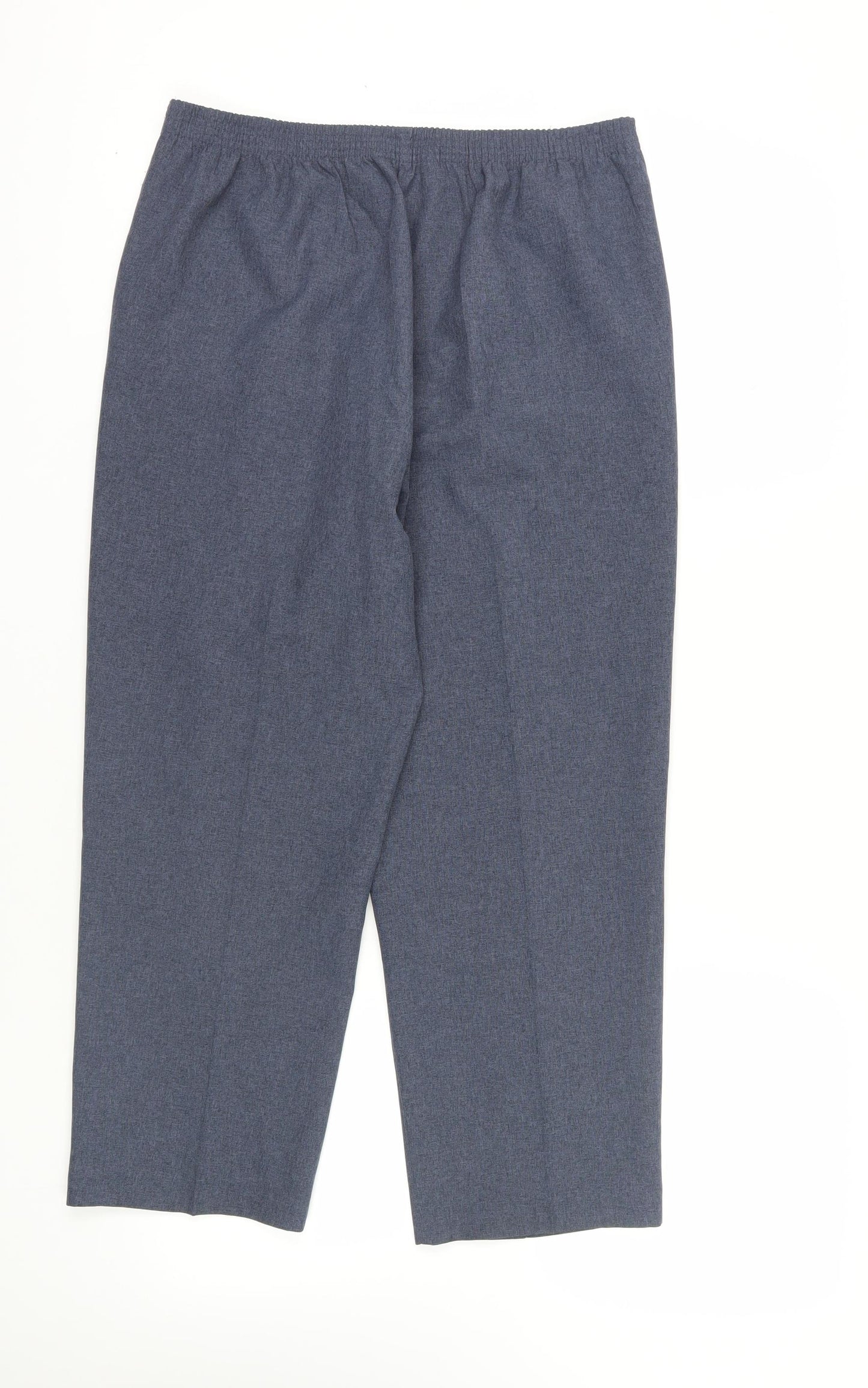 Bonmarché Womens Blue Polyester Trousers Size 12 L25 in Regular - Elasticated Waist