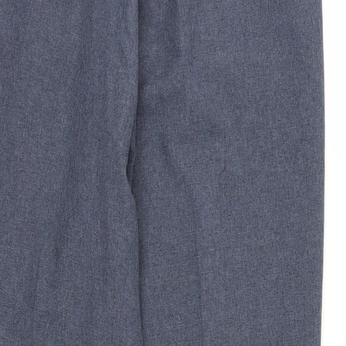 Bonmarché Womens Blue Polyester Trousers Size 12 L25 in Regular - Elasticated Waist