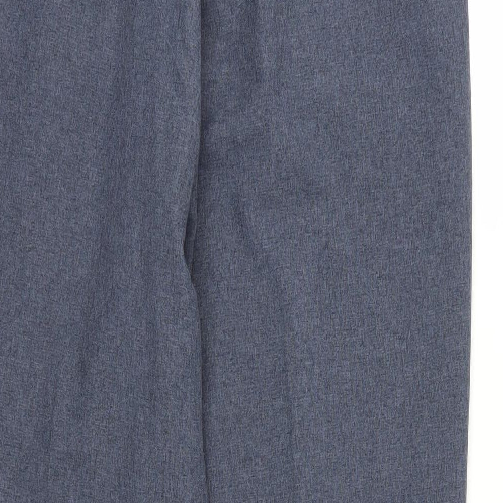 Bonmarché Womens Blue Polyester Trousers Size 12 L25 in Regular - Elasticated Waist