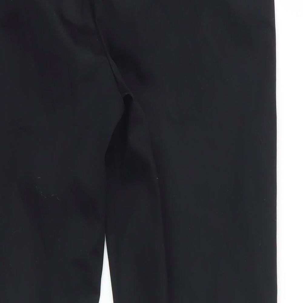 Marks and Spencer Womens Black Cotton Cropped Trousers Size 12 L21 in Regular Zip