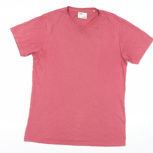 Colorful standard Mens Pink Cotton T-Shirt Size M Crew Neck