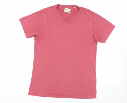 Colorful standard Mens Pink Cotton T-Shirt Size M Crew Neck