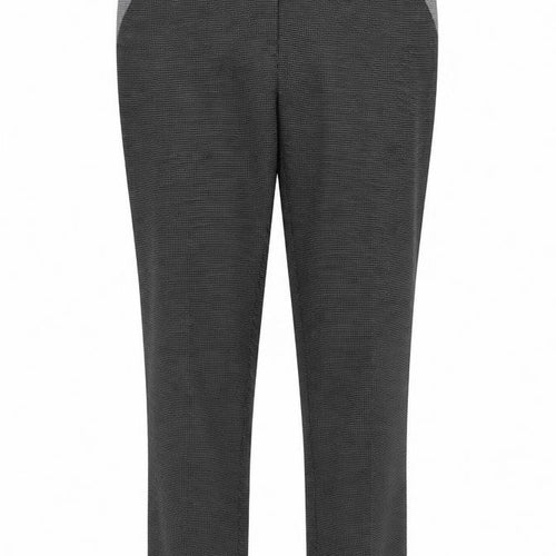 Marks and Spencer Womens Black Geometric Polyester Chino Trousers Size 12 L26 in Regular Zip
