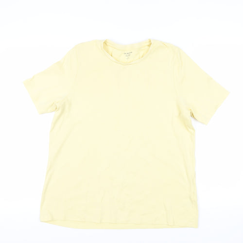 Marks and Spencer Womens Yellow Cotton Basic T-Shirt Size 22 Crew Neck