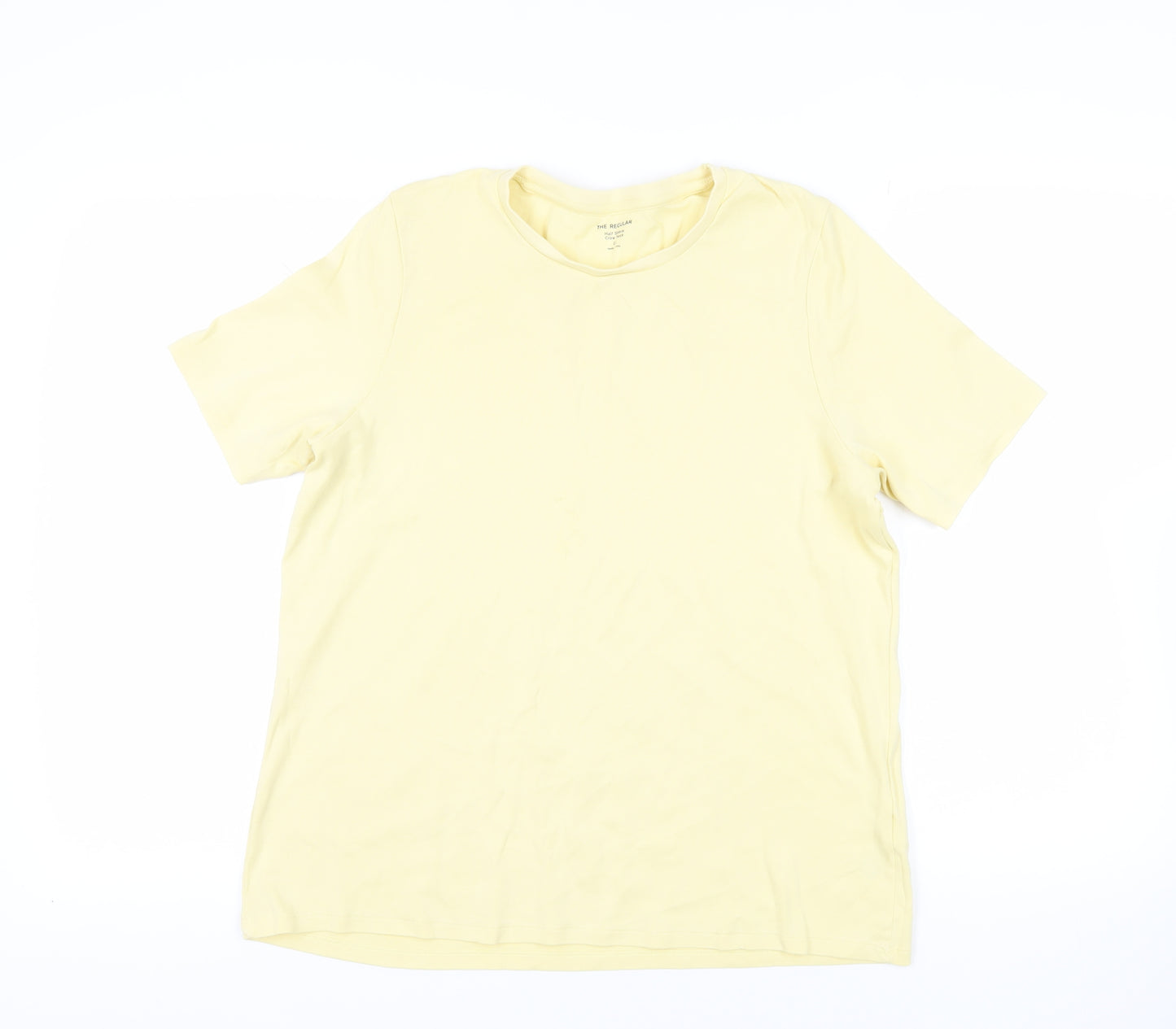 Marks and Spencer Womens Yellow Cotton Basic T-Shirt Size 22 Crew Neck