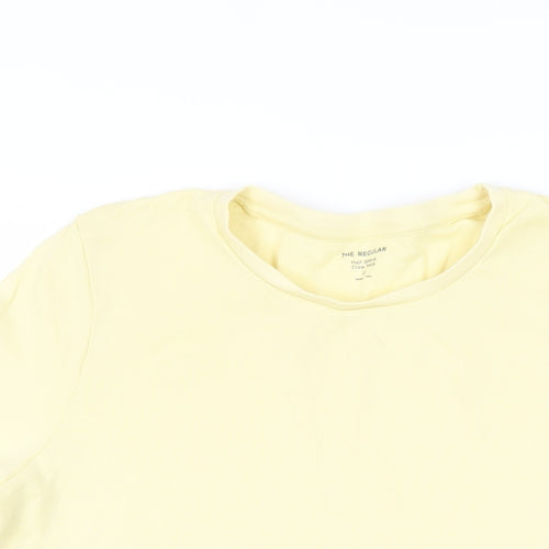 Marks and Spencer Womens Yellow Cotton Basic T-Shirt Size 22 Crew Neck