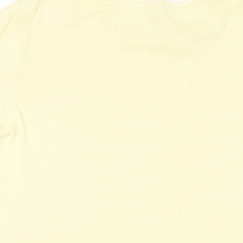 Marks and Spencer Womens Yellow Cotton Basic T-Shirt Size 22 Crew Neck