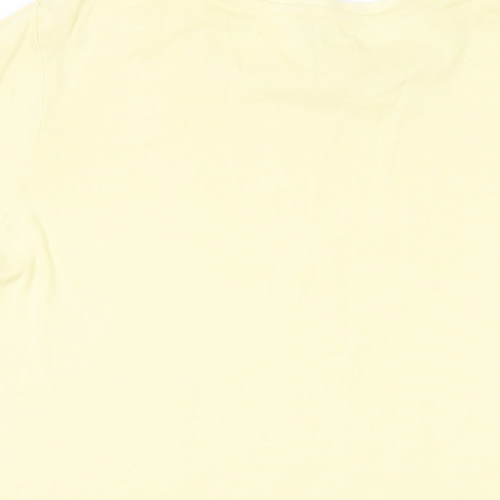 Marks and Spencer Womens Yellow Cotton Basic T-Shirt Size 22 Crew Neck