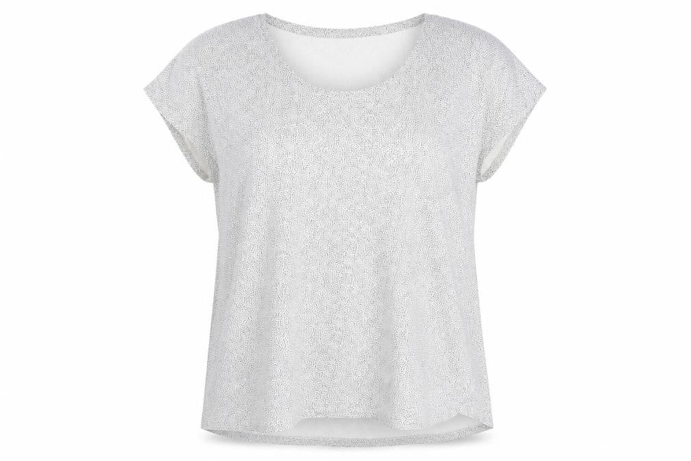 H&M Womens Black Animal Print Cotton Basic T-Shirt Size L Round Neck