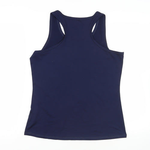 Marks and Spencer Womens Blue Polyester Basic Tank Size 16 Round Neck Pullover - Gym Workout Running