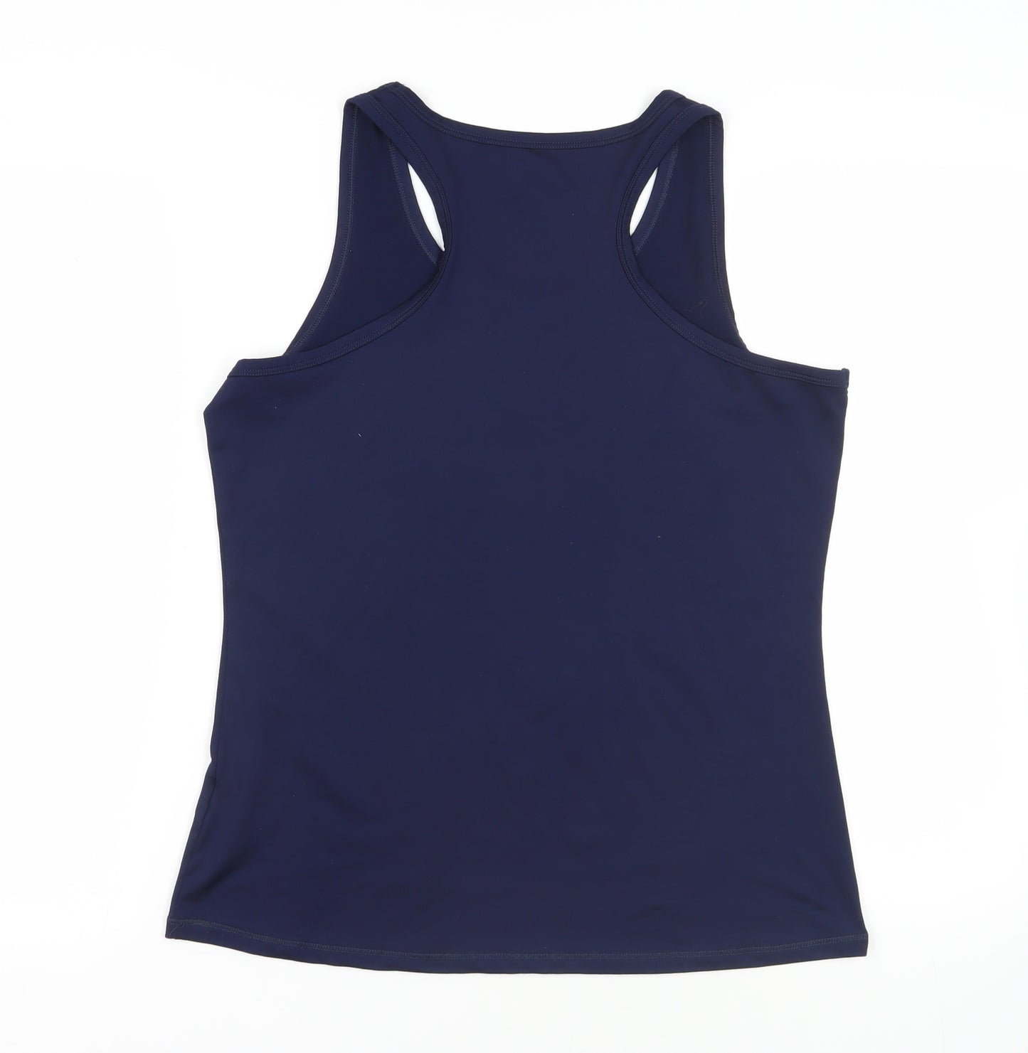 Marks and Spencer Womens Blue Polyester Basic Tank Size 16 Round Neck Pullover - Gym Workout Running